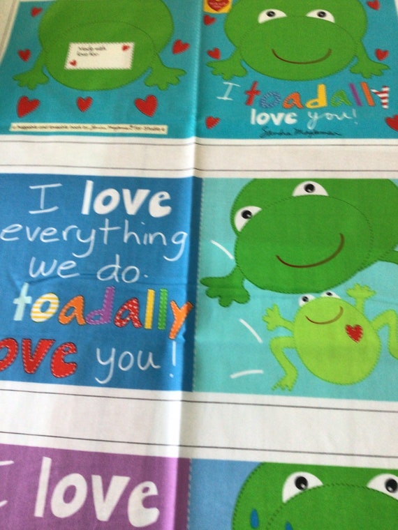 cloth storybook panel to make-I toadally love you