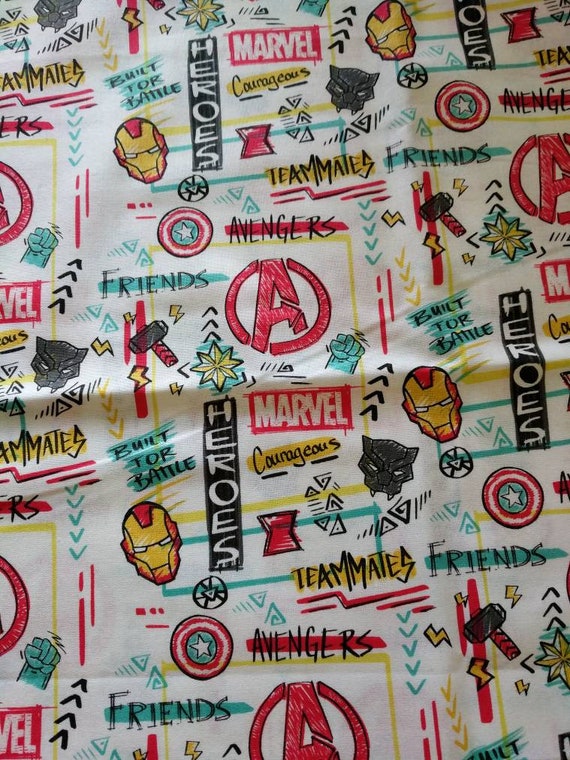 REMNANT-1/2 yard cotton fabric-Marvel heroes