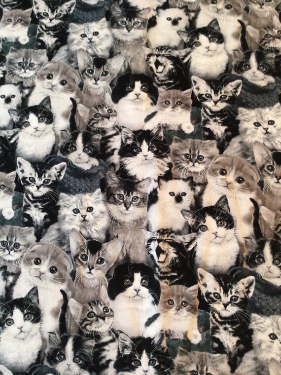 1 yard cotton fabric-cats
