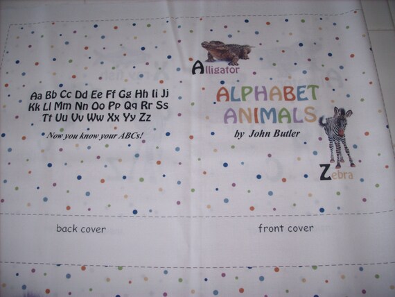cloth storybook panel to make-Alphabet Animals
