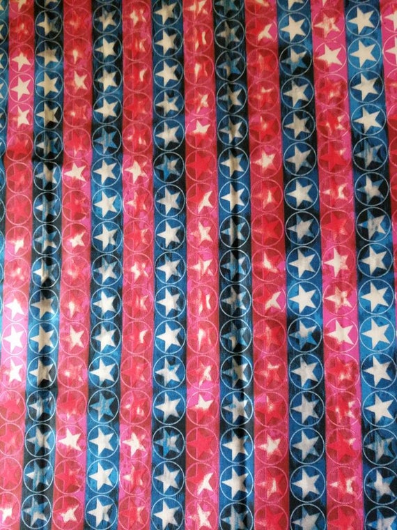 REMNANT-5/8 yard cotton fabric-patriotic stars