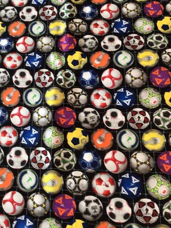 1 yard cotton fabric-soccer balls