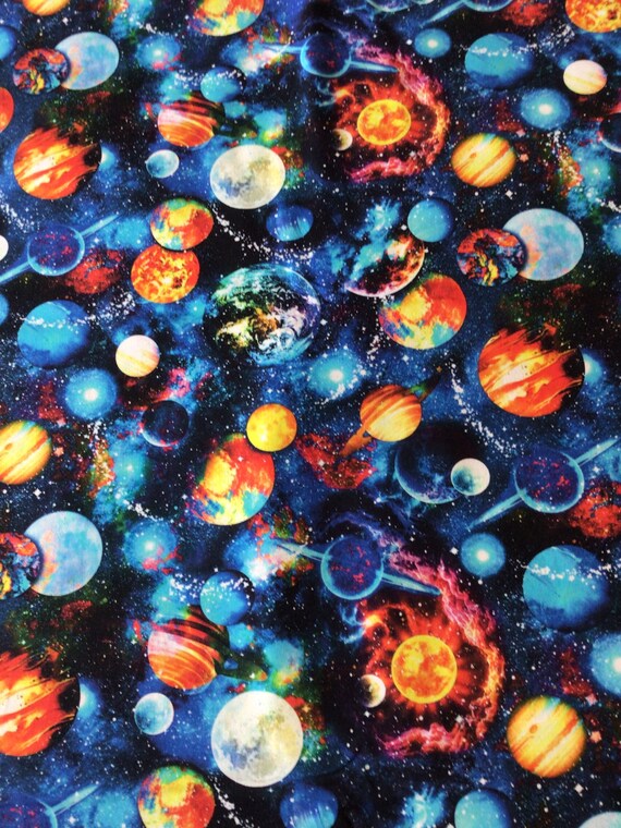 1 yard cotton fabric-outer space