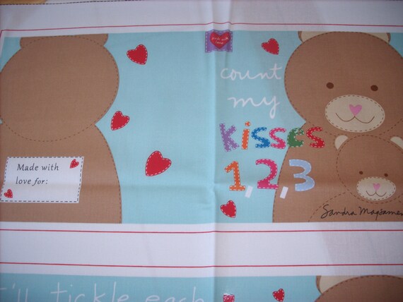 cloth storybook panel to make-Count my Kisses 1 2 3