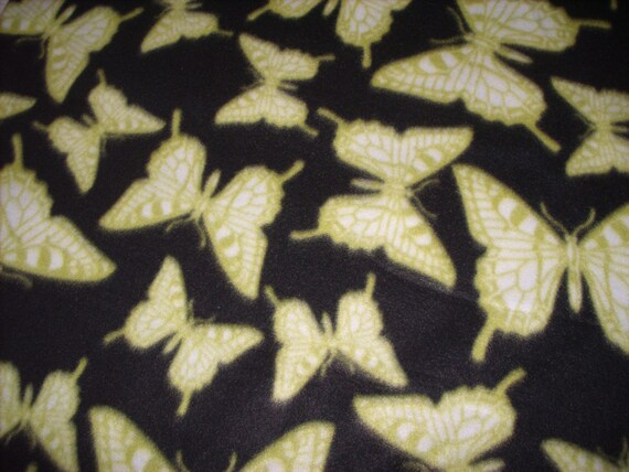 REMNANT-7/8 yard fleece fabric-butterflies
