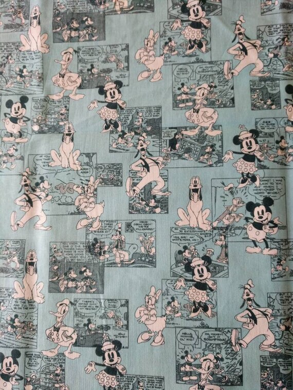 1 yard cotton fabric-Mickey Mouse and friends