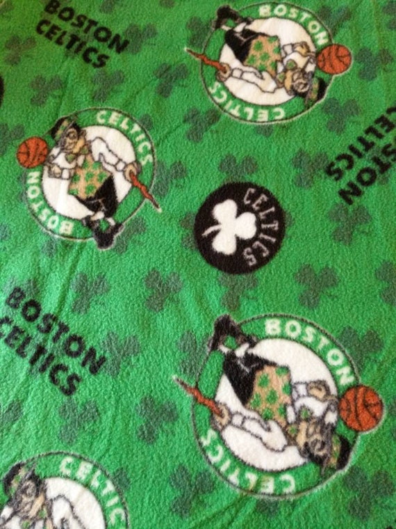 REMNANT-5/8 yard-fleece fabric-boston Celtics