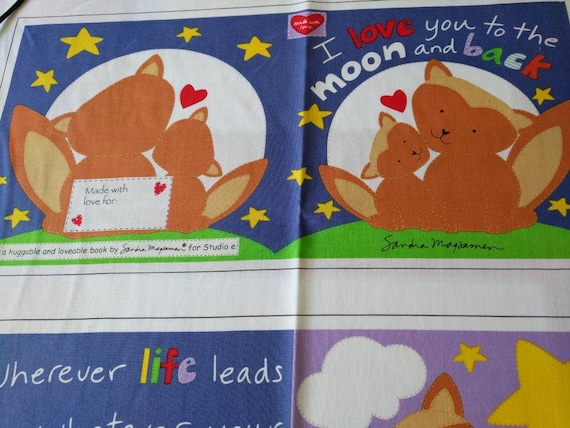 cloth storybook panel to make-I love you to the moon and back.
