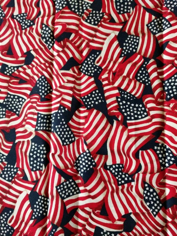 REMNANT-1/2 yard cotton fabric-flags
