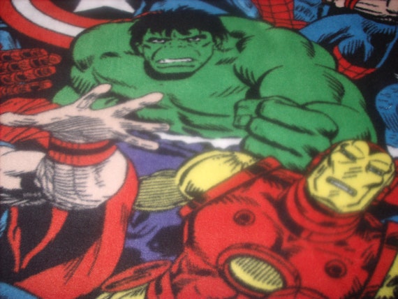 REMNANT-1/2 yard-fleece fabric-Avengers