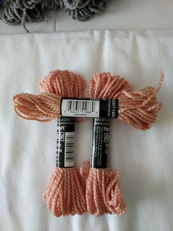 Coral-Needloft plastic canvas yarn by Uniek-item #51066