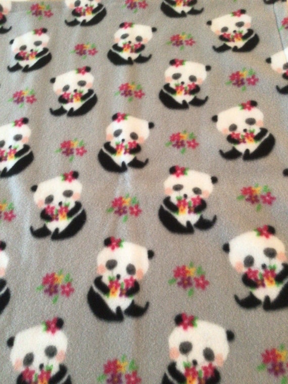 Panda bears crib fleece
