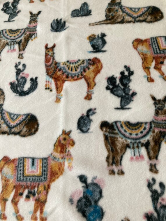 Llama crib fleece