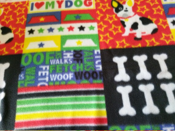 1 7/8 yards fleece fabric-dogs