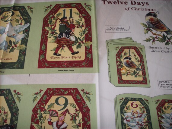 cloth storybook panel to make-Twelve Days of Christmas