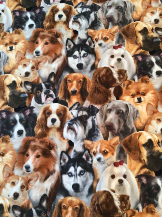 1 yard cotton fabric-dogs