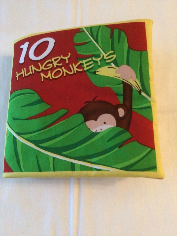 10 hungry monkeys-cloth book