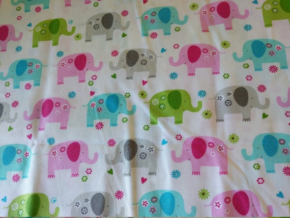 1 3/8 yards cotton fabric-elephants