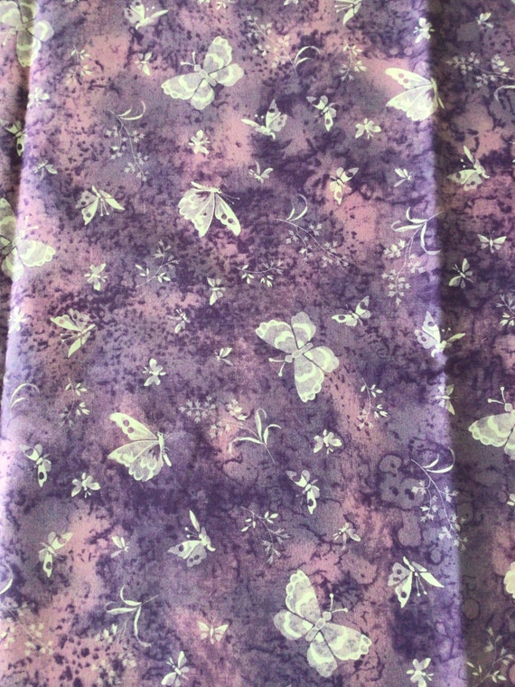 1 yard cotton fabric-butterflies