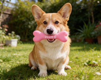 Juguete personalizado con forma de hueso para mascotas, juguete de silicona personalizado para perros, juguetes con el nombre de la mascota, regalo para dueños de mascotas, regalo para cachorros, regalo para mamás perrunas, regalo de cumpleaños