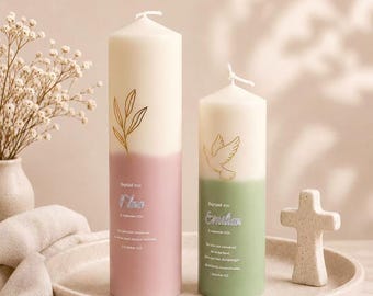 Gepersonaliseerde doopkaars voor baby, aangepaste doopkaars, katholiek doopcadeau, peetoudercadeau, kaars babynaam