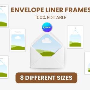 Aanpasbare Canva-sjabloon voor envelopvoering | SVG PNG | Printbare voeringen voor trouwuitnodigingen in de formaten C5, C6, A7 en A6 (digitale download)