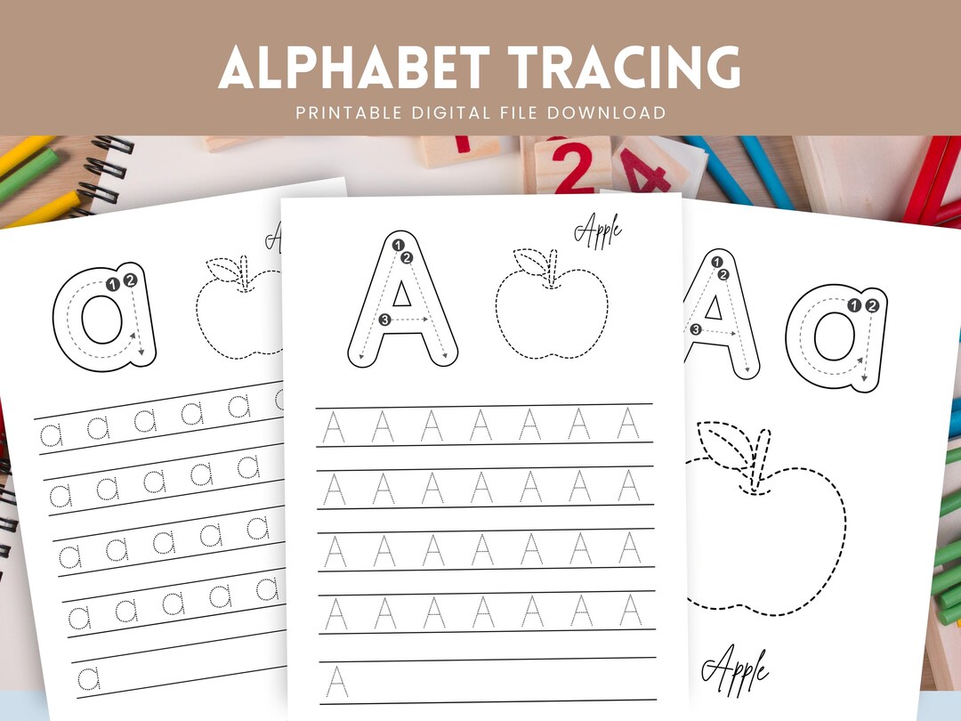 Aphabet Tracing Worksheets Bundle Printable | Preschool Curriculum ABC ...