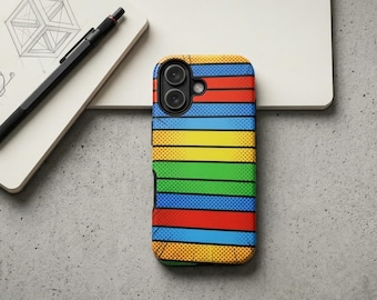 Coque de portable pop art, couverture bandes dessinées rétro demi-teintes