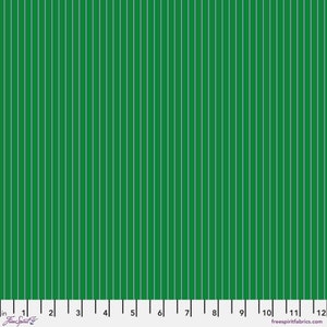 Fern - Green with purple stripes - Tiny Stripes - True Colors Tula Pink - FreeSpirit - PWTP186.fern