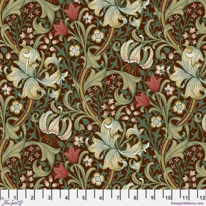 Golden Lily - Ruby - Suffolk Holiday Collection The Original Morris & Co. FreeSpirit PWWM028.ruby