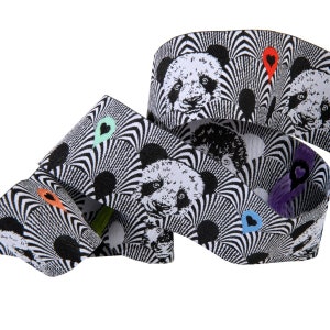 IN STOCK! Pandas Lovers - Tula Pink Linework - 1 1/2&quot; Renaissance Ribbons by the yard