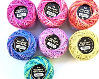 Bright VARIEGATED Options Alison Glass Wonderfil Perle Cotton Eleganza Single