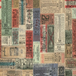 Transportation Tickets- Tim Holtz Eclectic Elements - foundations - coorespondence - FreeSpirit PWTH052.multi discontinued