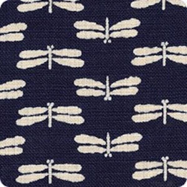 INDIGO dragonfly by Sevenberry: Nara Japanese Homespun floral by Robert Kaufman SB-88223D9-62 100% cotton