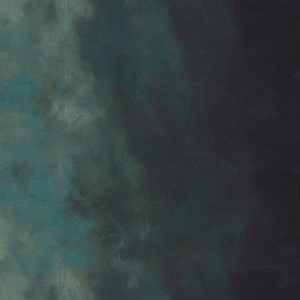 May include: Abstract painting with a gradient of green and blue colors on the left side and a dark gray color on the right side.
