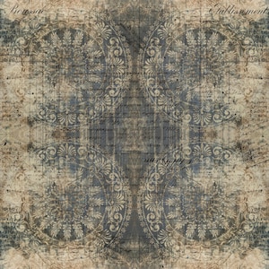 Indigo - Muted Medallions  - Abandoned 2-  2025  reorder Tim Holtz Eclectic Elements - FreeSpirit PWTH141.indigo