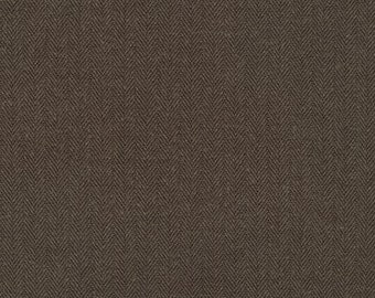 WALNUT brown herringbone from Shetland Flannel from Robert Kaufman SRKF-19675-323 100% cotton discontinued