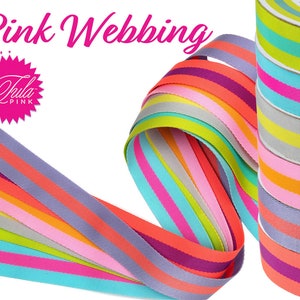 1.5&quot; Tula Pink Nylon Webbing Strapping by Renaissance Ribbons - by the yard