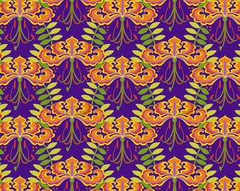 Gloriosa Garden Waves Black - Jane Sassaman - PER QUARTER METRE Gloriosa Garden Waves Black - Jane Sassaman - PER QUARTER METRE