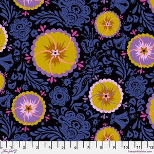 Fortune Moonlight blue Love Always, AM Anna Maria FreeSpirit 100% Quilting Cotton - PWAH087.moonlight discontinued