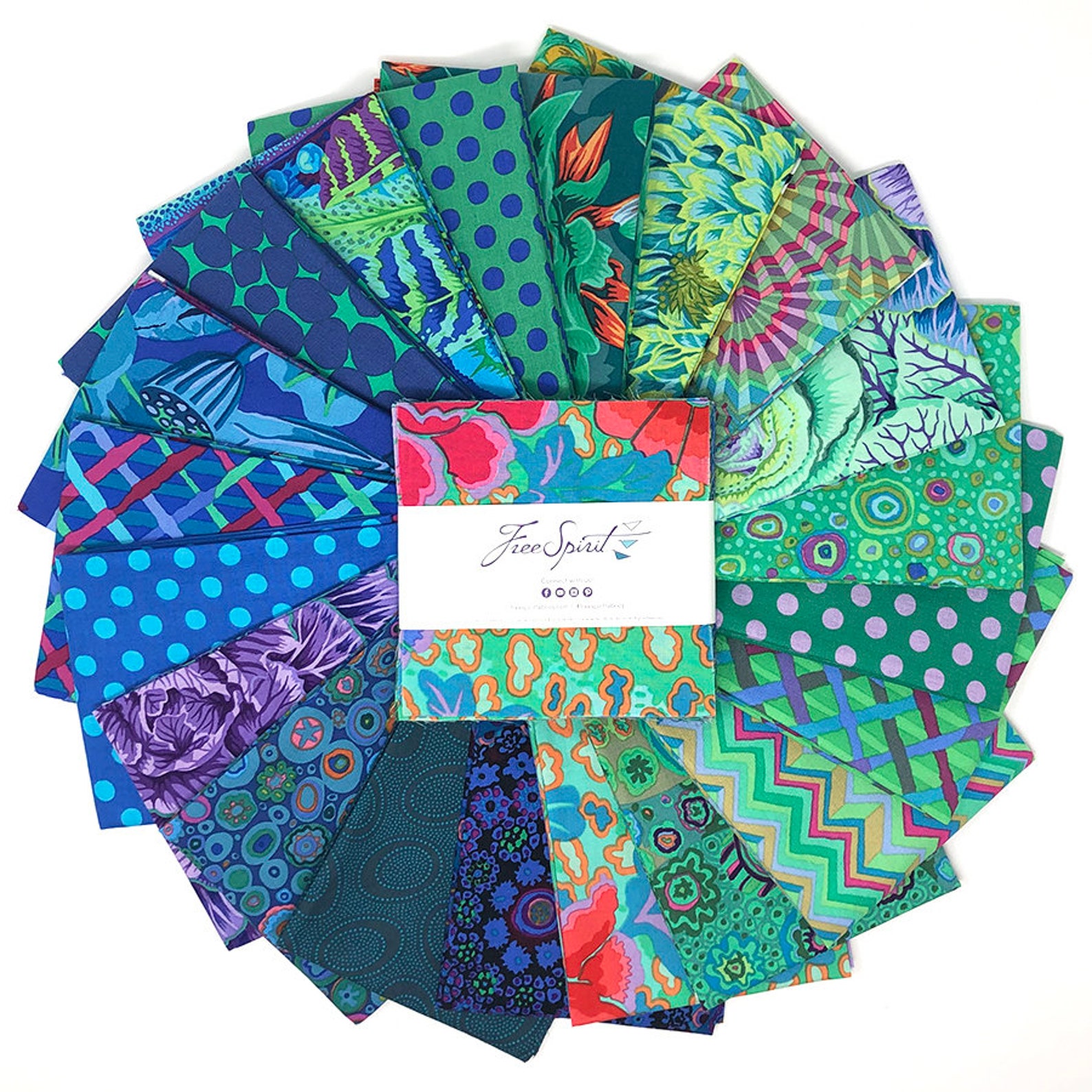 Ocean 5 Charm Pack Precut Classics Emperor Kaffe Etsy