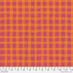 Gingham - coral - February 2025 -Brandon Mably for the Kaffe Fassett Collective 100% Quilters Cotton PWBM089.coral