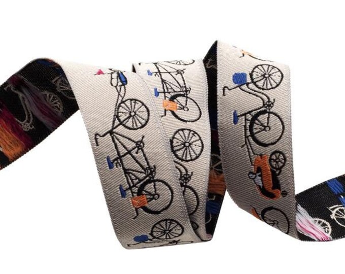 Bicycles on Tan Renaissance Ribbons SKU 1-9483 (7/8