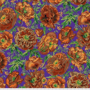 Dorothy brown floral || August 2021 Philip Jacobs for the Kaffe Fassett Collective 100% Quilters Cotton PWPJ109.brown