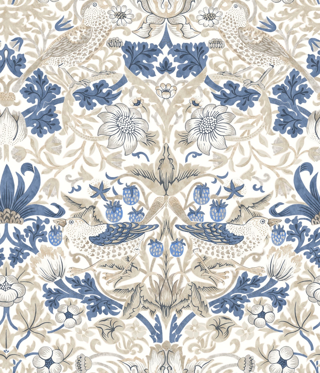 Strawberry Thief Vellum Wandle Morris & Co Freespirit Etsy