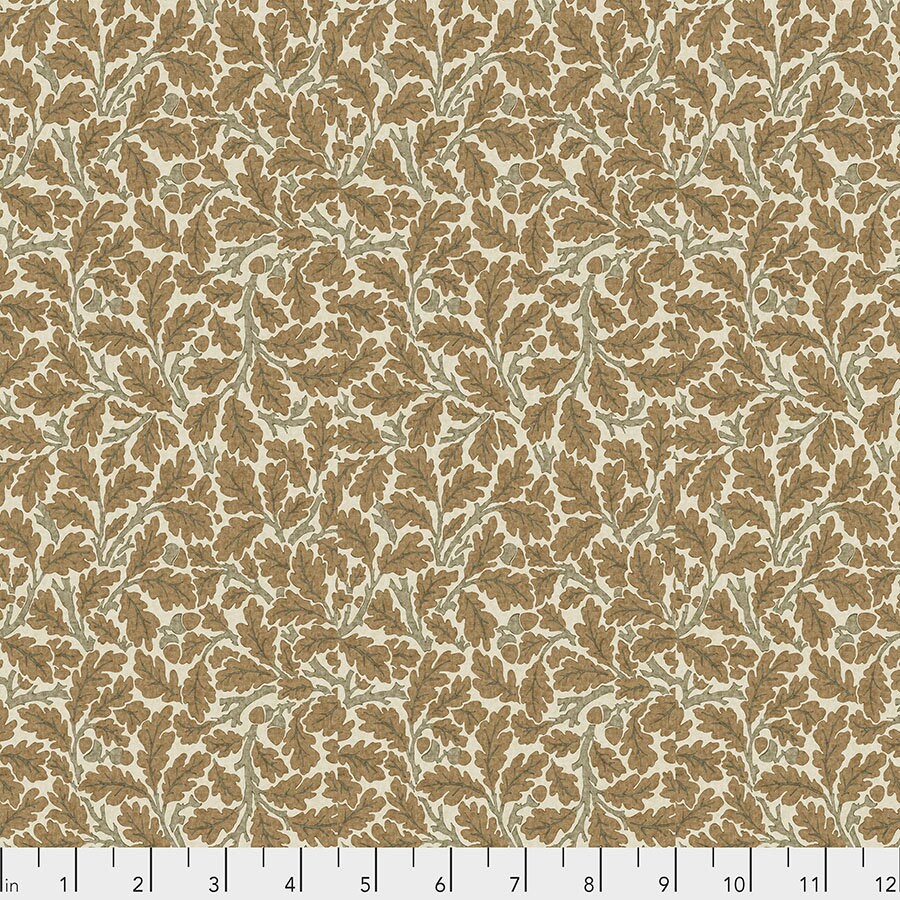 Oak - Linen from Orkney - The Original Morris & Co. FreeSpirit PWWM050.Linen discontinued
