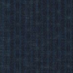 ÍNDIGO estrella de 6 puntas SB-88500D2-1 de Sevenberry: Nara Homespun Robert Kaufman 100% algodón descatalogado