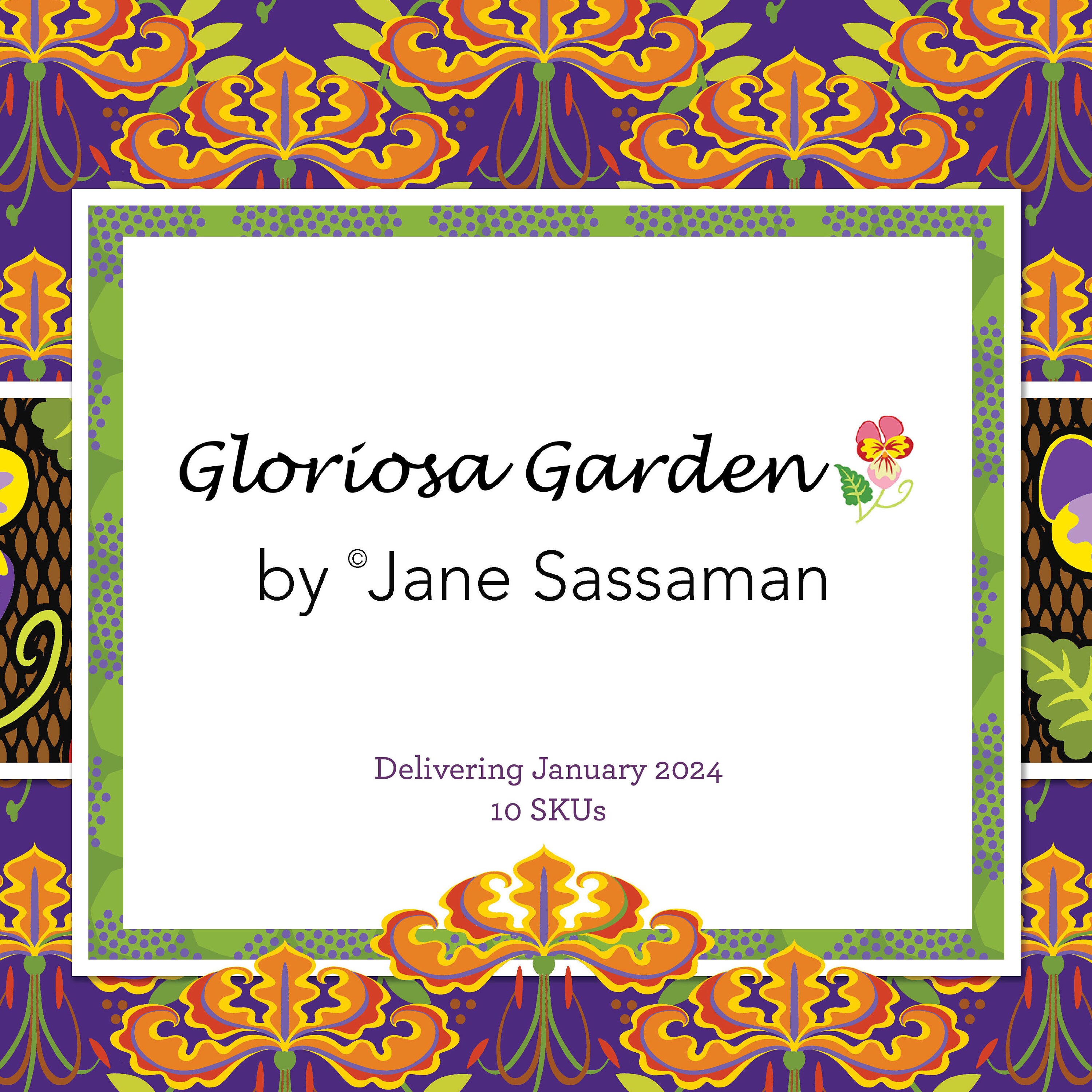Java Jane Swag Swag - Green - Gloriosa Garden -jane Sassaman From Freespirit 100% ...