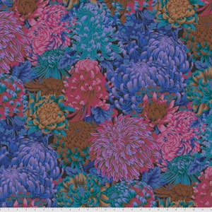 Hokusai&#39;s Mums - Dark || August 2021 Philip Jacobs for the Kaffe Fassett Collective 100% Quilters Cotton PWPJ107.dark discontinued