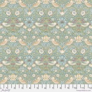 Aqua Mini Strawberry Thief - The Original Morris & Co.  - 2025 reorder FreeSpirit PWWM002.aqua